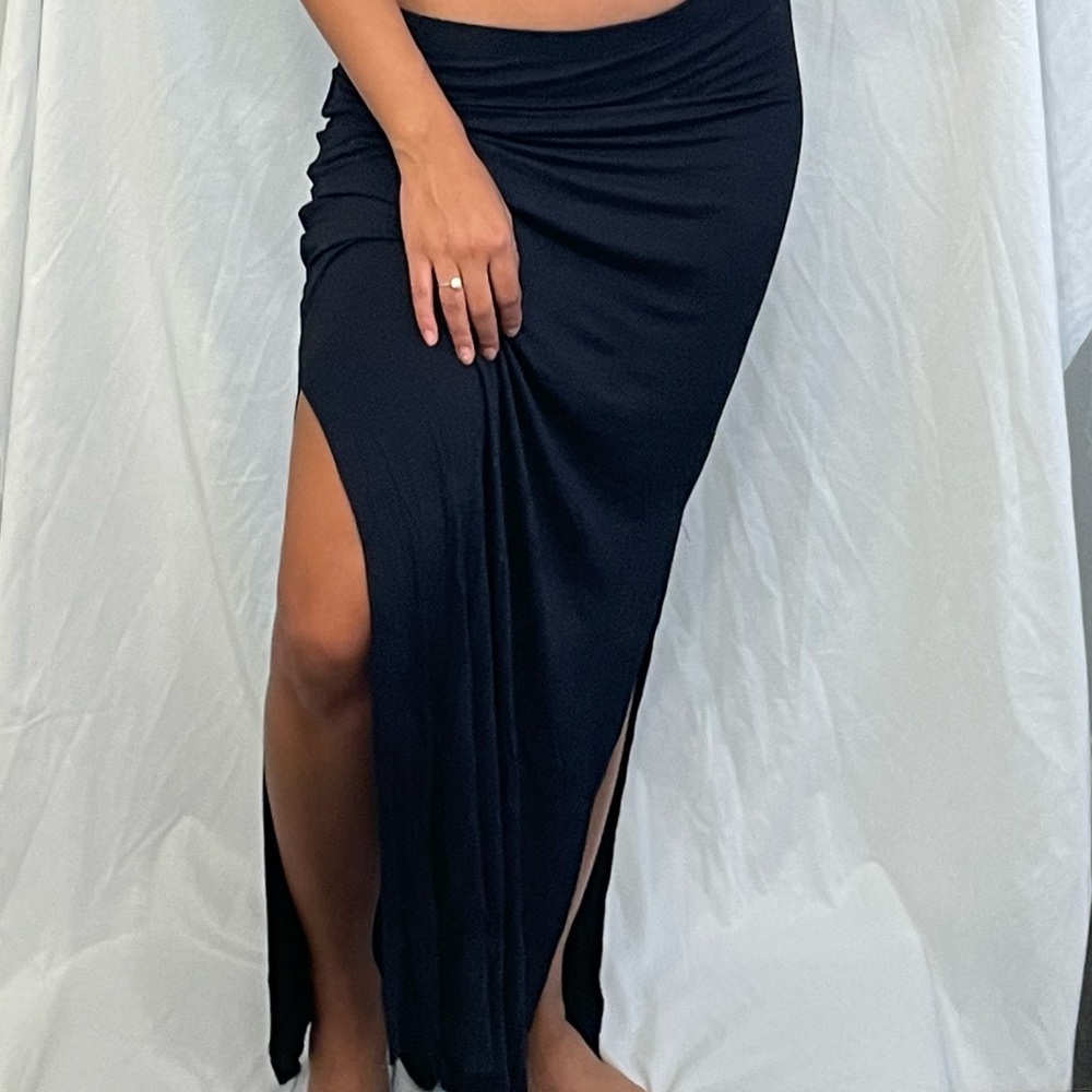 Michael kors navy blue maxi skirt